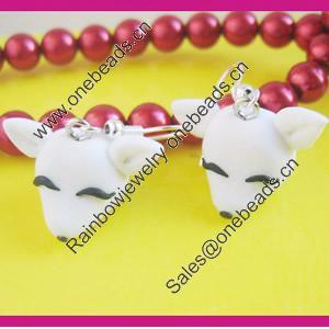 Handmade Fimo Earring, Bead size:10-15mm, Sold by Dozen 