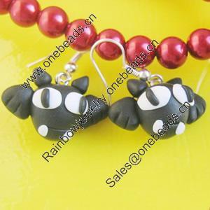 Handmade Fimo Earring, Bead size:10-15mm, Sold by Dozen 