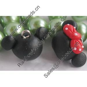 Handmade Fimo Earring, Bead size:10-15mm, Sold by Dozen 