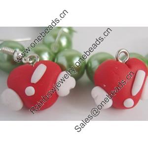 Handmade Fimo Earring, Bead size:10-15mm, Sold by Dozen 