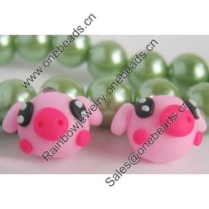 Handmade Fimo Earring, Bead size:10-15mm, Sold by Dozen 