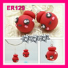 Handmade Fimo Earring, Bead size:10-15mm, Sold by Dozen 