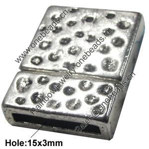 Magnetic Clasps, Zinc Alloy Jewelry Findings Lead-free, 24x18mm, Hole:15x3mm, Sold by Bag