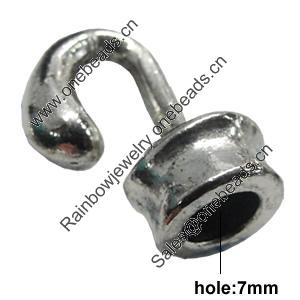 Zinc Alloy Cord End Caps, lead-free, 23x11mm, hole:7mm, Sold by Bag