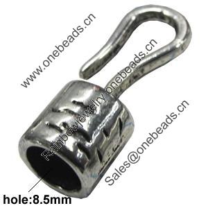 Zinc Alloy Cord End Caps, lead-free, 33x12mm, hole:8.5mm, Sold by Bag