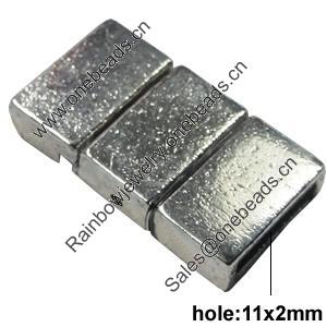 Magnetic Clasps, Zinc Alloy Jewelry Findings Lead-free, 25x13mm, Hole:11x2mm, Sold by Bag