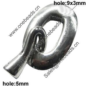 Clasps, Zinc Alloy Jewelry Findings Lead-free, 45x22mm, Hole:9x3mm,5mm, Sold by KG 