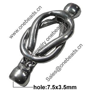Clasps, Zinc Alloy Jewelry Findings Lead-free, 47x18mm, Hole:7.5x3.5mm, Sold by KG 