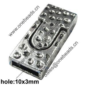 Clasps, Zinc Alloy Jewelry Findings Lead-free, 30x13mm, Hole:10x3mm, Sold by Bag 