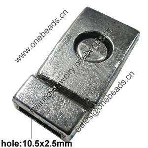 Clasps, Zinc Alloy Jewelry Findings Lead-free, 30x15mm, Hole:10.5x2.5mm, Sold by Bag 