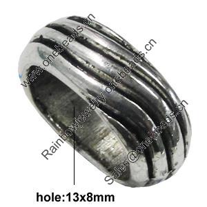 Slider, Zinc Alloy Bracelet Findinds, Lead-free, 17x7mm, Hole:13x8mm, Sold by KG