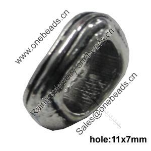 Slider, Zinc Alloy Bracelet Findinds, Lead-free, 19x7mm, Hole:11x7mm, Sold by KG