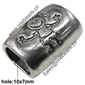 Slider, Zinc Alloy Bracelet Findinds, Lead-free, 20x15mm, Hole:10x7mm, Sold by KG 