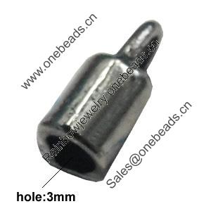 Zinc Alloy Cord End Caps, lead-free, 9x4mm, hole:3mm,  Sold by Bag