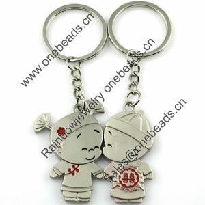 Zinc Alloy Lover keyring, Pendant Size 25mm-40mm, Length Approx:3.5inch-4inch, Sold by Pair