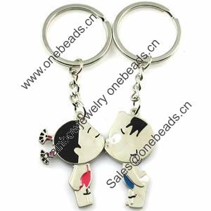 Zinc Alloy Lover keyring, Pendant Size 25mm-40mm, Length Approx:3.5inch-4inch, Sold by Pair