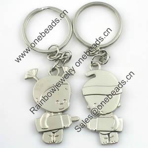 Zinc Alloy Lover keyring, Pendant Size 25mm-40mm, Length Approx:3.5inch-4inch, Sold by Pair