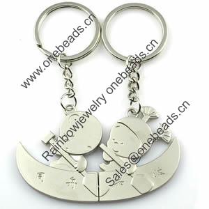 Zinc Alloy Lover keyring, Pendant Size 25mm-40mm, Length Approx:3.5inch-4inch, Sold by Pair