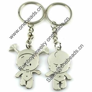 Zinc Alloy Lover keyring, Pendant Size 25mm-40mm, Length Approx:3.5inch-4inch, Sold by Pair