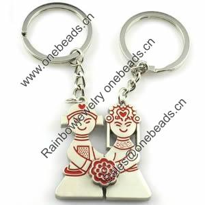 Zinc Alloy Lover keyring, Pendant Size 25mm-40mm, Length Approx:3.5inch-4inch, Sold by Pair