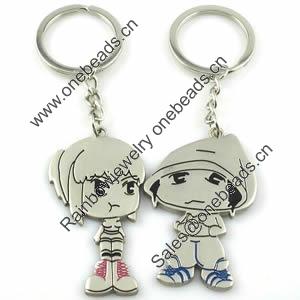 Zinc Alloy Lover keyring, Pendant Size 25mm-40mm, Length Approx:3.5inch-4inch, Sold by Pair