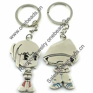 Zinc Alloy Lover keyring, Pendant Size 25mm-40mm, Length Approx:3.5inch-4inch, Sold by Pair