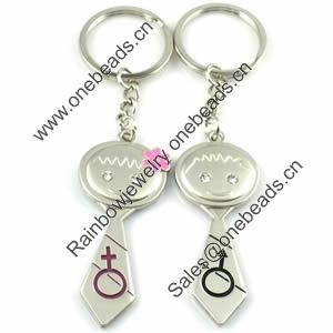 Zinc Alloy Lover keyring, Pendant Size 25mm-40mm, Length Approx:3.5inch-4inch, Sold by Pair