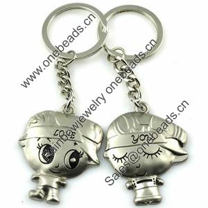 Zinc Alloy Lover keyring, Pendant Size 25mm-40mm, Length Approx:3.5inch-4inch, Sold by Pair