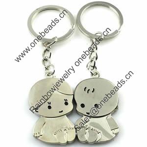 Zinc Alloy Lover keyring, Pendant Size 25mm-40mm, Length Approx:3.5inch-4inch, Sold by Pair