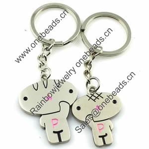 Zinc Alloy Lover keyring, Pendant Size 25mm-40mm, Length Approx:3.5inch-4inch, Sold by Pair