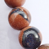 Gemstone beads, gold sand stone & blue sand stone, round, 16mm, Sold per 7-7.5 inch Strand