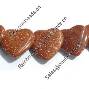 Gemstone beads, gold sand stone, dish heart, 16x16mm, Sold per 16-inch Strand 
