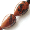 Gemstone beads, golden obsidian, horizontal drilled teardrop, 8x12mm, Sold per 16-inch Strand
