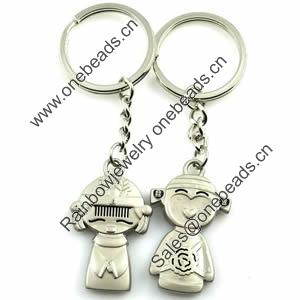 Zinc Alloy Lover keyring, Pendant Size 25mm-40mm, Length Approx:3.5inch-4inch, Sold by Pair