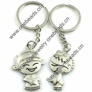 Zinc Alloy Lover keyring, Pendant Size 25mm-40mm, Length Approx:3.5inch-4inch, Sold by Pair