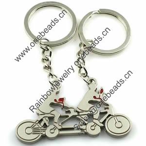 Zinc Alloy Lover keyring, Pendant Size 25mm-40mm, Length Approx:3.5inch-4inch, Sold by Pair