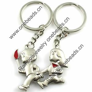 Zinc Alloy Lover keyring, Pendant Size 25mm-40mm, Length Approx:3.5inch-4inch, Sold by Pair