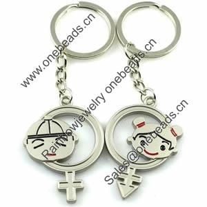 Zinc Alloy Lover keyring, Pendant Size 25mm-40mm, Length Approx:3.5inch-4inch, Sold by Pair