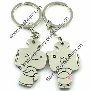 Zinc Alloy Lover keyring, Pendant Size 25mm-40mm, Length Approx:3.5inch-4inch, Sold by Pair