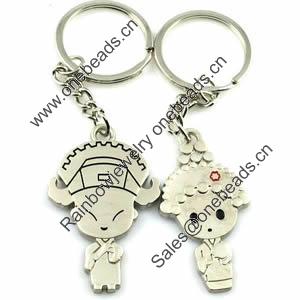 Zinc Alloy Lover keyring, Pendant Size 25mm-40mm, Length Approx:3.5inch-4inch, Sold by Pair