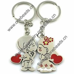 Zinc Alloy Lover keyring, Pendant Size 25mm-40mm, Length Approx:3.5inch-4inch, Sold by Pair