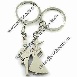 Zinc Alloy Lover keyring, Pendant Size 25mm-40mm, Length Approx:3.5inch-4inch, Sold by Pair