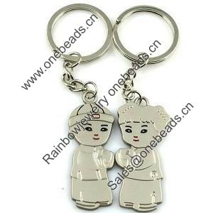 Zinc Alloy Lover keyring, Pendant Size 25mm-40mm, Length Approx:3.5inch-4inch, Sold by Pair