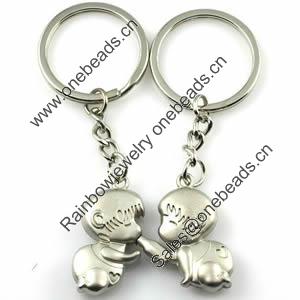 Zinc Alloy Lover keyring, Pendant Size 25mm-40mm, Length Approx:3.5inch-4inch, Sold by Pair