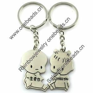 Zinc Alloy Lover keyring, Pendant Size 25mm-40mm, Length Approx:3.5inch-4inch, Sold by Pair