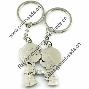 Zinc Alloy Lover keyring, Pendant Size 25mm-40mm, Length Approx:3.5inch-4inch, Sold by Pair