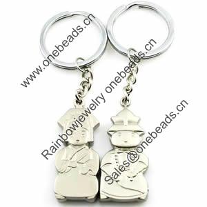 Zinc Alloy Lover keyring, Pendant Size 25mm-40mm, Length Approx:3.5inch-4inch, Sold by Pair