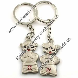 Zinc Alloy Lover keyring, Pendant Size 25mm-40mm, Length Approx:3.5inch-4inch, Sold by Pair