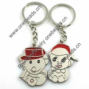 Zinc Alloy Lover keyring, Pendant Size 25mm-40mm, Length Approx:3.5inch-4inch, Sold by Pair