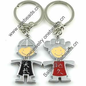 Zinc Alloy Lover keyring, Pendant Size 25mm-40mm, Length Approx:3.5inch-4inch, Sold by Pair